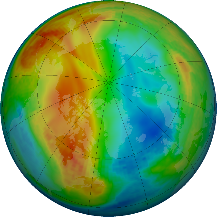 Arctic ozone map for 08 January 2003